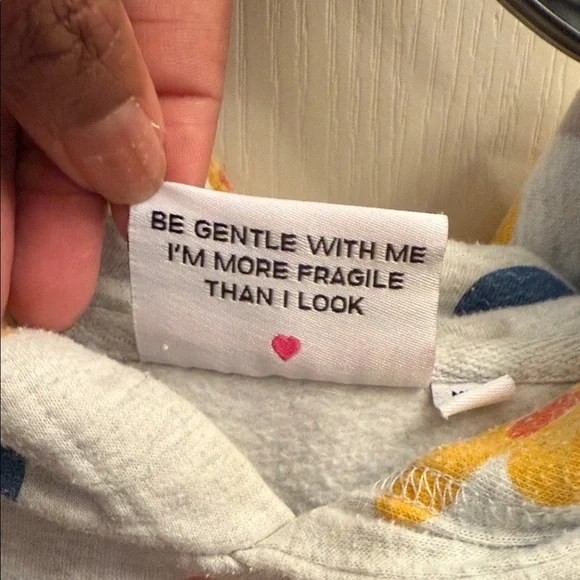 BSR by Samii Ryan Sweatshirt Womens S Gray Whimsical Flower Power Cotton Blend - Picture 3 of 5